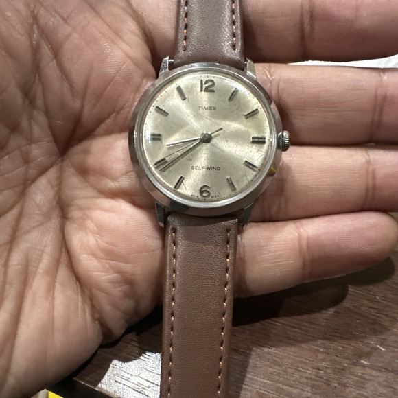 Working Vintage Timex 4014 SelfWind 1968 Automatic Men Watch 34mm Rare 3168 Movt - Picture 1 of 13